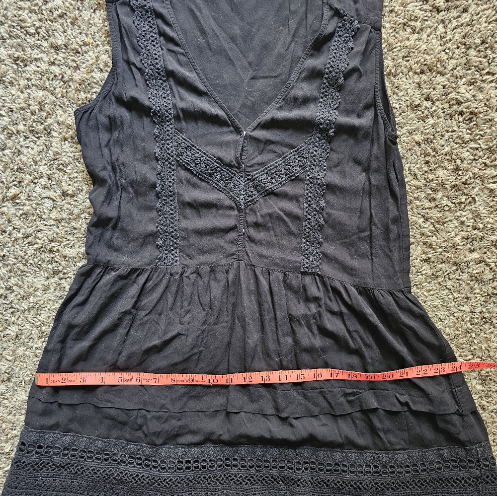 Victoria's Secret black laced cottagecore sexy 100% viscose mini dress suze M - Picture 6 of 10
